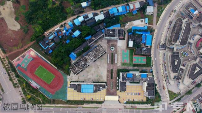 四川省遂宁市安居第一高级中学[普高]校园鸟瞰图