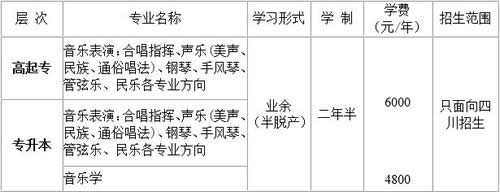 四川音乐学院成教招生专业