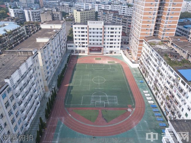 简阳市阳安中学校园俯拍