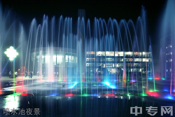 西藏民族学院附中喷水池夜景