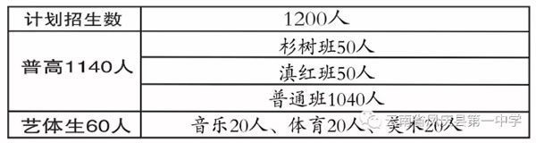 凤庆县第一中学招生计划