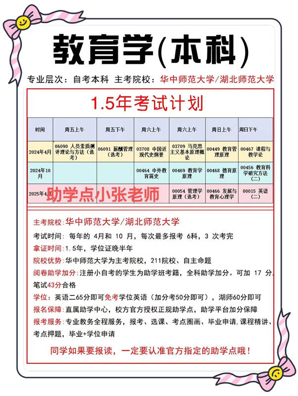 教育学小自考报名 1.5年毕业 报名条件+报读指南+官方指定报名入口