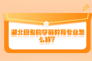 湖北自考的学前教育专业怎么样？