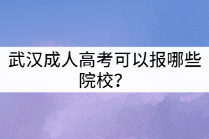 武汉成人高考可以报哪些院校？有哪些热门专业