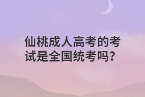 2022年湖北仙桃成人高考的考试是全国统考吗？