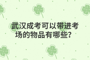 武汉成考可以带进考场的物品有哪些？