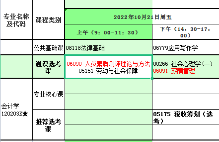 会计学10月份部分考试安排.jpg