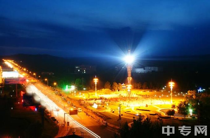 牡丹江市远东体育舞蹈职业学校学校夜景